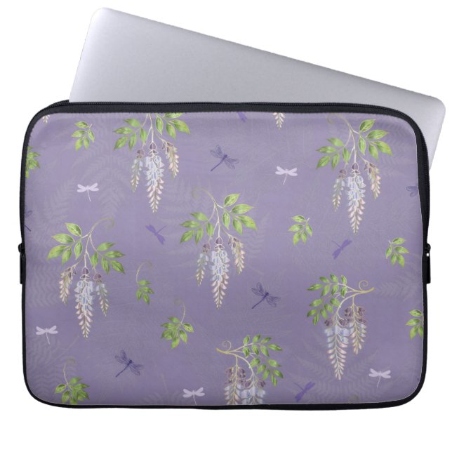 Wisteria, ferns, & Dragonflies Laptop Fodral (Framsidan)