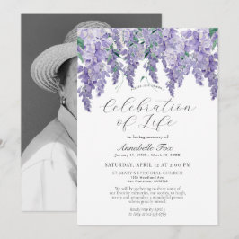 Wisteria Firande of Life Funeral Memorial Inbjudningar