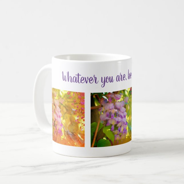 Wisteria Flower Attitude inspirational Citote Kaffemugg (Framsida vänster)