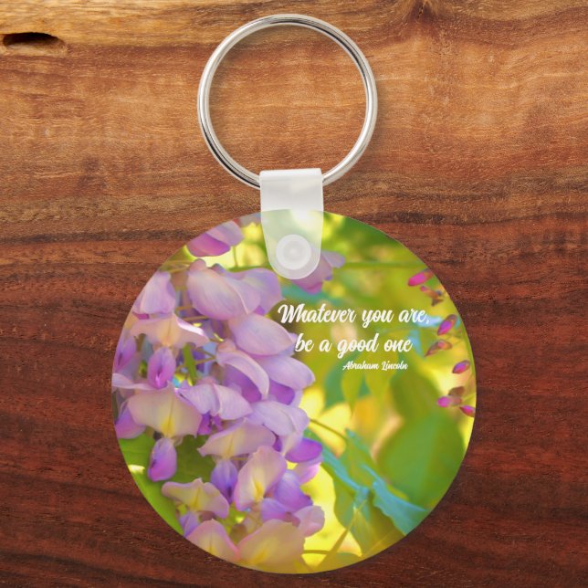Wisteria Flower Positive Quote Inspirational Nyckelring (Framsida)