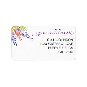 Wisteria Flowers Lila Ny adress Adressetikett