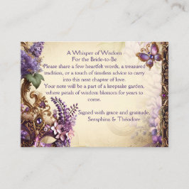 Wisteria Garden Advice Card | Lila Möhippa Rådkort