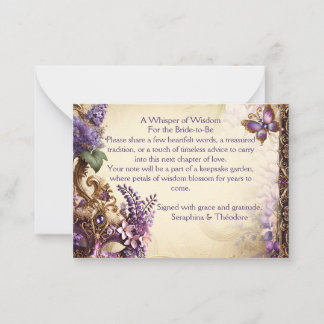 Wisteria Garden Advice Card | Lila Möhippa Rådkort