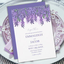 Wisteria Garden Romantic Lila Bröllop Inbjudningar