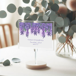 Wisteria Garden Romantik Lila Bröllop Bordsnummer