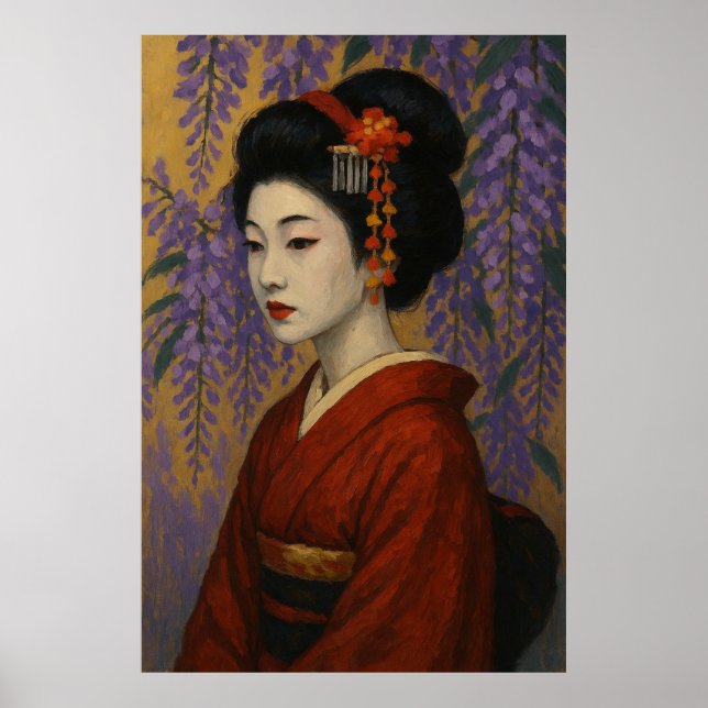 Wisteria geisha-flicka poster (Framsidan)