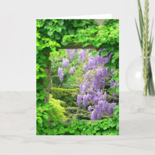 WISTERIA GENOM IVY TÄCKTE ÖPPET FÖNSTER" KORT