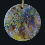 Wisteria (halva högerna) från Claude Monet Julgransprydnad Keramik<br><div class="desc">Wisteria (högernas halva) (1917-1920) av Claude Monet är en vintage av konstmålning i bra som ger högernas halva av en ännu större blommigts livsmålning. En del av en serie av torkade blommålningar som Monet målade i vår från sina trädgårdar i Giverny, Frankrike. Om konstnären: Claude Monet (1840-1926) var en av...</div>