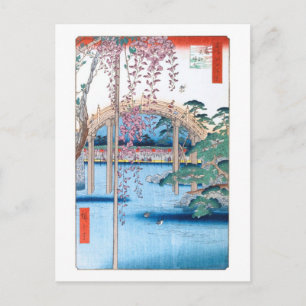 Wisteria i Kameido Shrine Hiroshige Fine Art Vykort