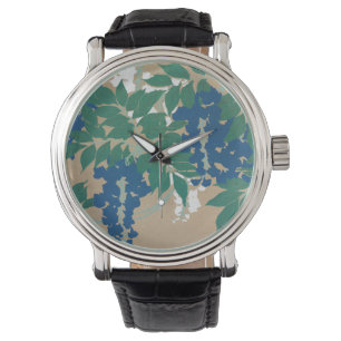 Wisteria Kamisaka Sekka japan målarkonst canvas Armbandsur