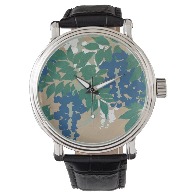 Wisteria Kamisaka Sekka japan målarkonst canvas Armbandsur (Framsida)