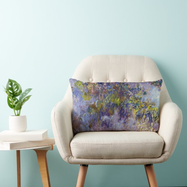 Wisteria (lämnat hälften) av Claude Monet Lumbarkudde (Stol)