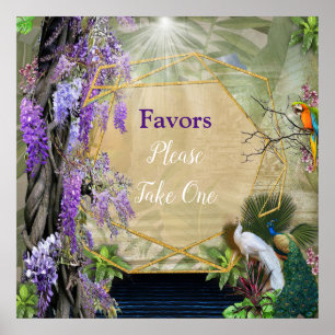 Wisteria & Large bird, Dreamscape Themes Poster