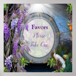 Wisteria & Large bird, Dreamscape Themes Poster