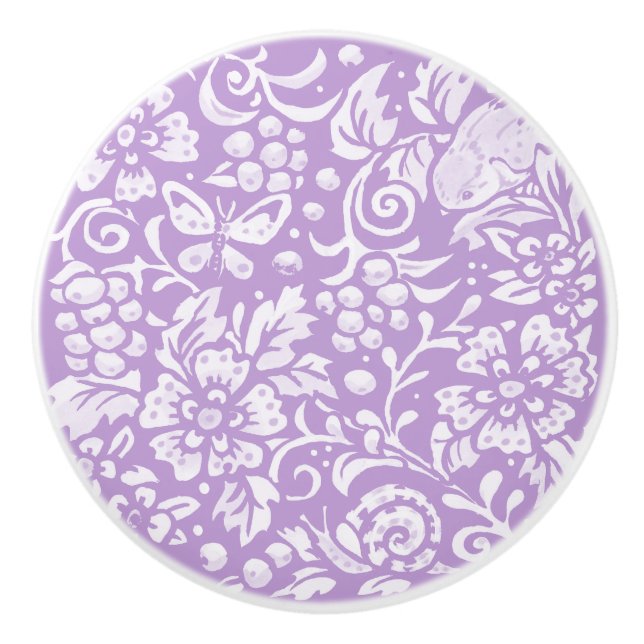 Wisteria Lila Bird Blommigt Insekt Woodland Söt Knopp (Framsidan)