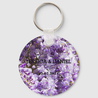Wisteria Lila Blommigt Blommar Träd Violet Nyckelring