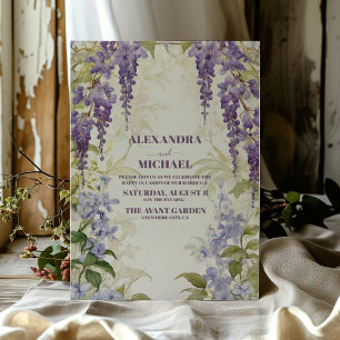 Wisteria Lila Blommigt Bröllop Inbjudningar