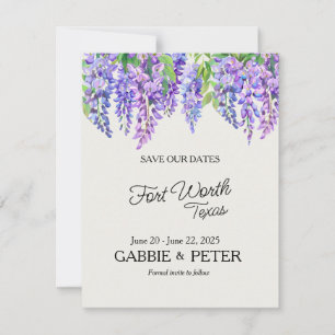 Wisteria Lila blommor Botanical Garden Wedding Inbjudningar
