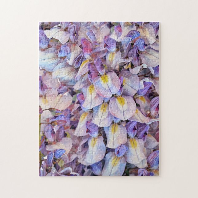 Wisteria Lila blommor Close Art Puzzle Pussel (Vertikal)