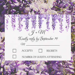 Wisteria Lila Blommor Elegant RSVP OSA Kort