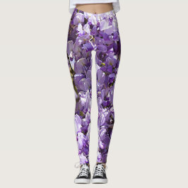 Wisteria Lila blommor Fransk Blommigt Petals Leggings