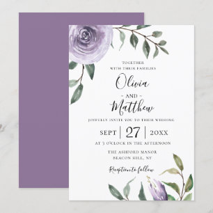 Wisteria Lila Botanical Wedding bjudande Inbjudningar
