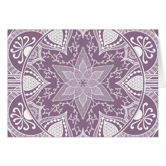 Wisteria Mandala Hälsningskort (Framsidan Horizontal)