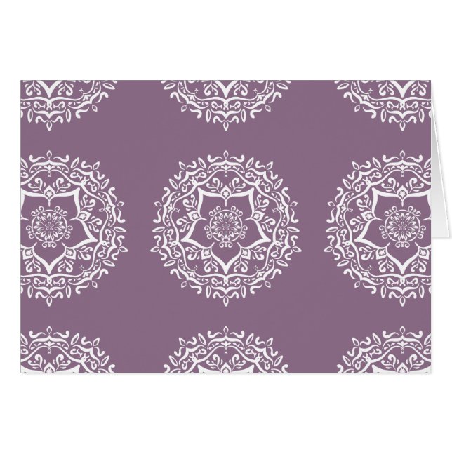 Wisteria Mandala Hälsningskort (Framsidan Horizontal)