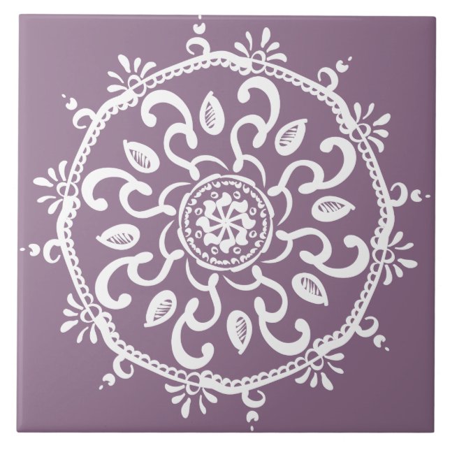 Wisteria Mandala Kakelplatta (Framsidan)