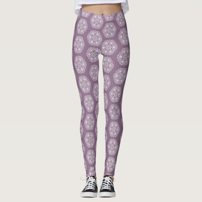 Wisteria Mandala Leggings (Framsida)