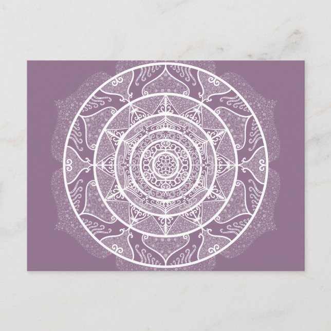 Wisteria Mandala Vykort (Framsida)