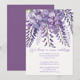 Wisteria Ny adress Flytta Lila Blommigt Violet Inbjudningar