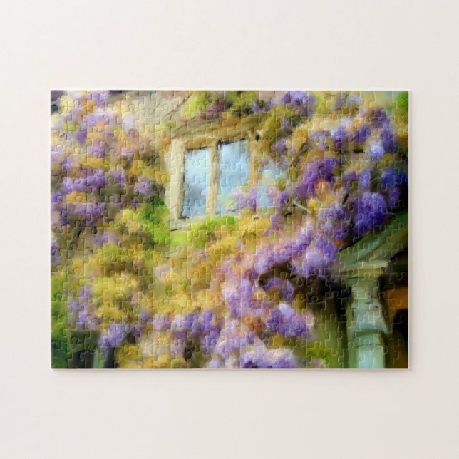 Wisteria på Gamla Bell i Malmesbury Painting Pussel (Horisontell)