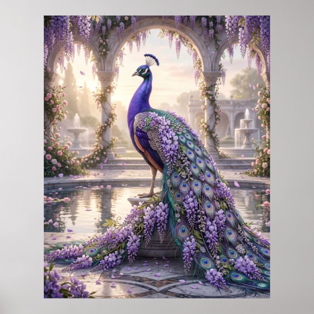 Wisteria Peacock Palace Dawn Poster (Framsidan)