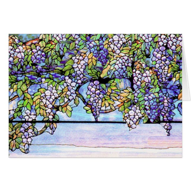 Wisteria Tiffany-glaset Hälsningskort (Framsidan Horizontal)