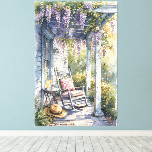 Wisteria Veranda Gungstolsscen Canvastryck