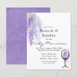 Wisteria Vin Glass Brunch & Bubbly-inbjudan Inbjudningar