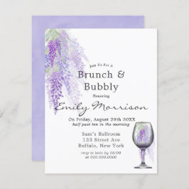Wisteria Vin Glass Brunch & Bubbly-inbjudan Inbjudningar