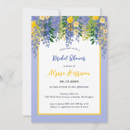 Wisteria Watercolor Blommigt Möhippa Inbjudningar