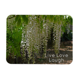 Wisteria White Garden Flowers Live Kärlek Laugh Magnet