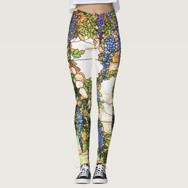WisteriablommaVine All över tryckdamasker Leggings (Framsida)