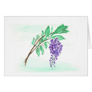 Wisteriakort, vågrät hälsningskort