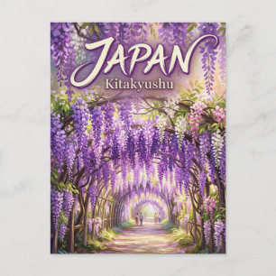 Wisteriatunneln i Kawachi Fuji Gardens Japan Vykort