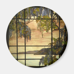 Wisteriavines i målat glass magnet