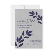 Wistful Löv Elegant Navy Blue på Grått Bröllop