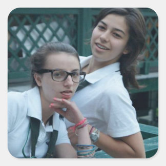 Wit da Fabs Fyrkantigt Klistermärke