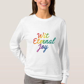 Wit Einternal Joy - Regnbågtypografi Art T Shirt