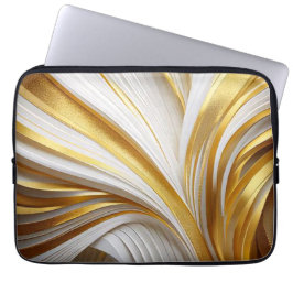 Wit Goud Retro Laptop Sleeve
