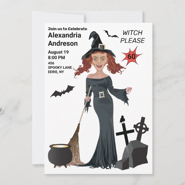 Witch, 60:e födelsedag: nya kvinnor inbjudningar (Framsida)
