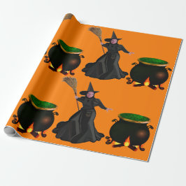 Witch and Cauldron Wrapping Papper Presentpapper